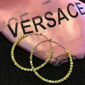 Neon Green Hoop Earrings